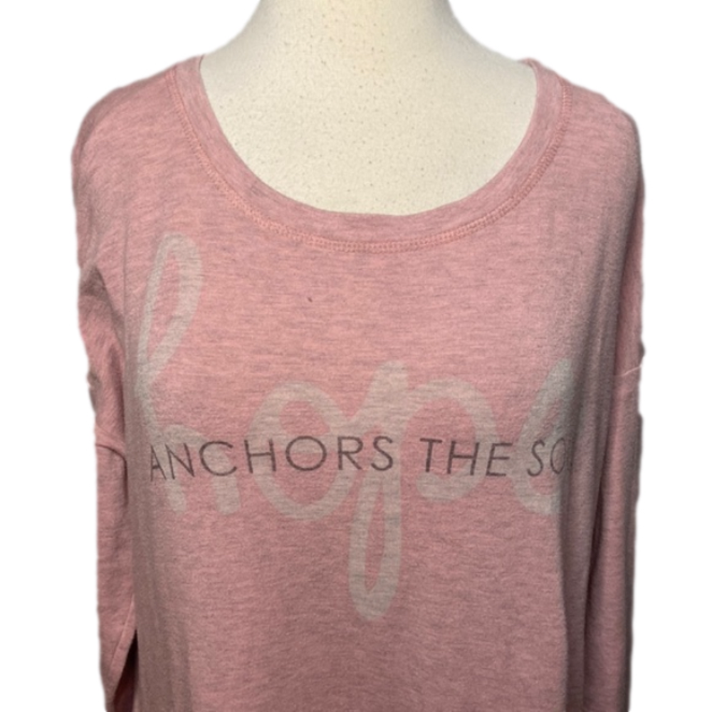 Wallpapher Long Sleeve Top Hope Anchors The Soul Pink M
